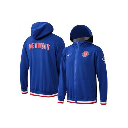Men's Detroit Pistons 75th Anniversary Royal Performance Showtime Full-Zip Hoodie Jacket And Pants Suit